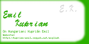 emil kuprian business card